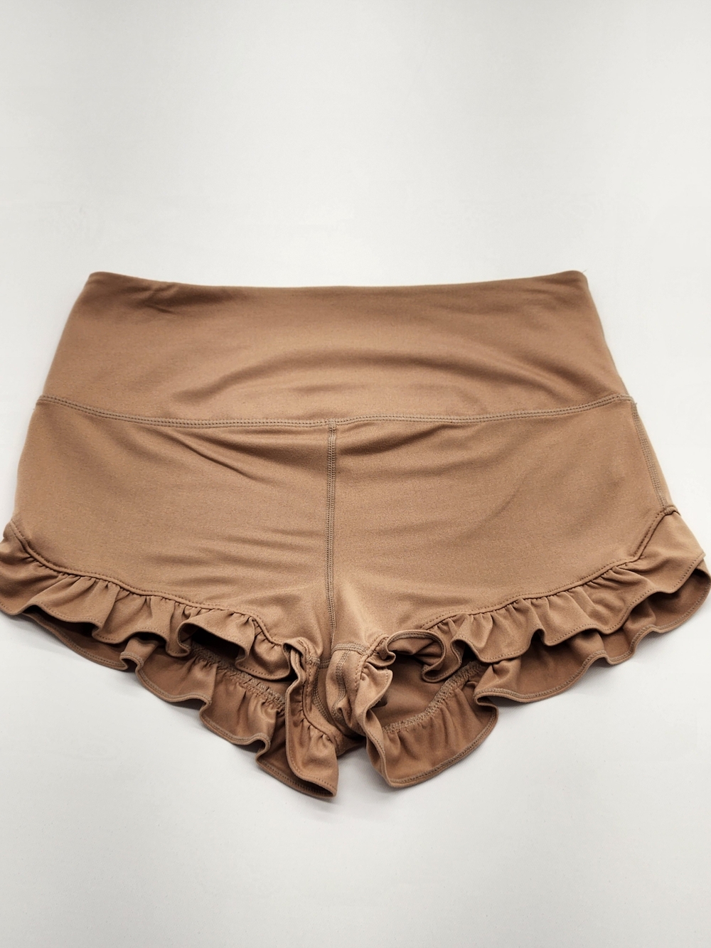 Free People FP Movement Get Your Flirt On Shorts M Brown Ruffle High Rise - Picture 1 of 6